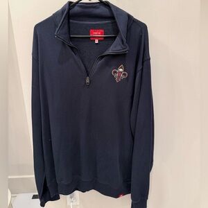 Men's Navy New Orleans Pelicans Quarter-Zip Sweater